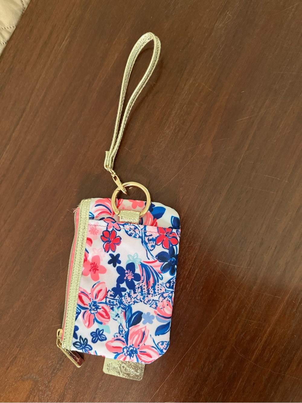 Lilly Pulitzer Floral Wristlet Card Holder Zip Wallet NWOT